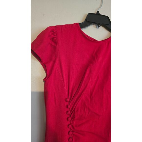 Reformation Frasier Dress in Cherry Red NWT Size 10P - Picture 7 of 12